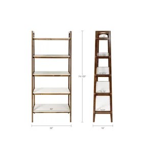 Parker Shelf / Bookcase - Off-White/Pecan