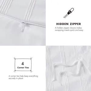 Super Listing Logan Striped Reversible Pintuck Pleated Duvet Set