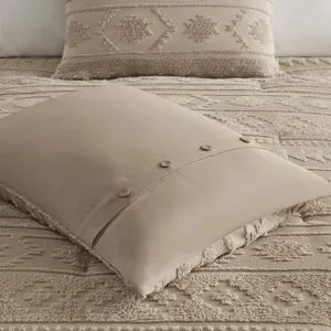 Breckenridge Full/Queen Chenille Oversized Comforter Set - Tan