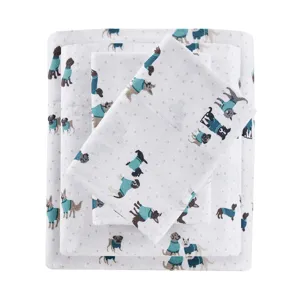 Intelligent Design Cozy Soft Cotton Flannel Printed Sheet Set
