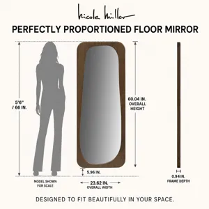 Nicole Miller Odette 23X60 Modern Full Length Floor Mirror - Walnut Brown