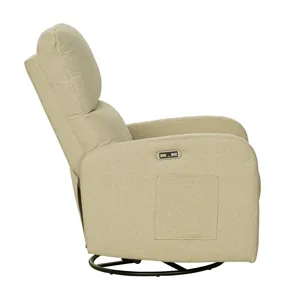 Dakota Power Recliner 3-in-1 with Swivel, Glider, USB Ports - Beige