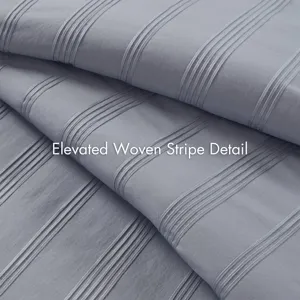 Super Listing Logan Striped Reversible Pintuck Pleated Duvet Set