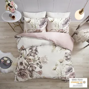 Cassandra Full/Queen 3 Piece Cotton Printed Duvet Cover Set - Blush