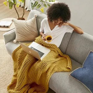 Madison Park Chunky Double Knit Handmade Throw Blanket