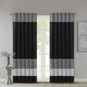 Amherst Polyoni Pintuck Curtain Panel - Black