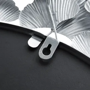 Eden Gingko Leaf Round Wall Mirror 30.5” - Silver