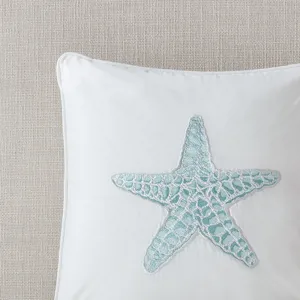 Harbor House Blue Maya Bay Square Pillow - White