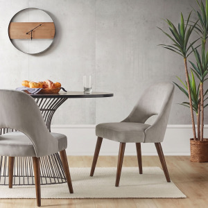 INK+IVY Nola Upholstered Dining Side Chairs with Cutout Back design (Set of 2)