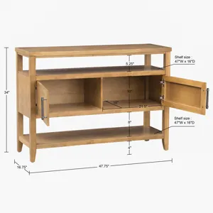 Naomi 2 Door Storage Console Table - Honey