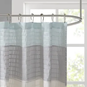 Amherst Faux Silk Shower Curtain - Aqua
