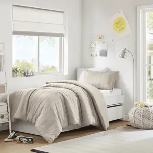 Super Listing Logan Striped Reversible Pintuck Pleated Duvet Set