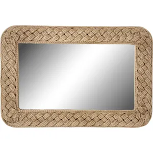 Martha Stewart 26X30 Handwoven Braided Jute Wall Mirror Maevel Driftwood - Natural