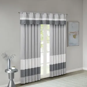 Amherst Polyoni Pintuck Curtain Panel - Grey