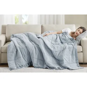 Madison Park Windom Lightweight Down Alternative Blanket with Satin Trim