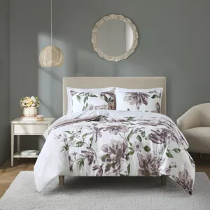 Alice Full Floral Comforter Set with Bed Sheets - Mauve