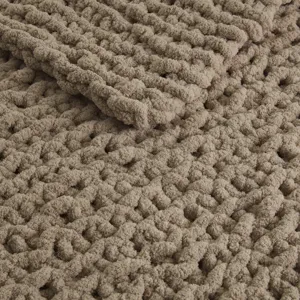 Madison Park Chenille Chunky Knit Throw