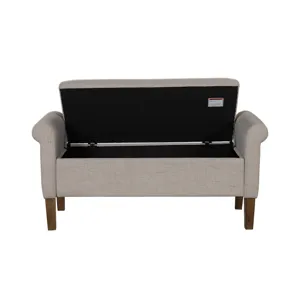 Aubrey Upholstered Storage Bench - Cream