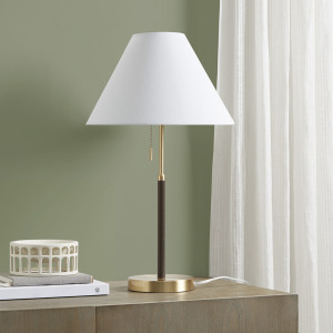 Bromley Two Tone Pull-chain Table Lamp - Gold/Brown