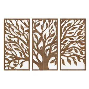 Madison Park Birch Botanical Two-tone Wood Panel Wall Décor Set