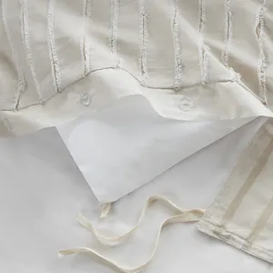 Madison Park Signature Essence Oversized Cotton Clipped Jacquard Comforter Set with Euro Shams and Throw Pillows