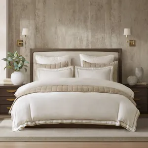 Harbor House Linen Blend Double Flange Duvet Cover Set