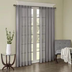 Madison Park Harper Solid Crushed Curtain Panel Pair