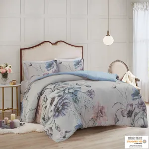Cassandra King/California King 3 Piece Cotton Printed Duvet Cover Set - Blue