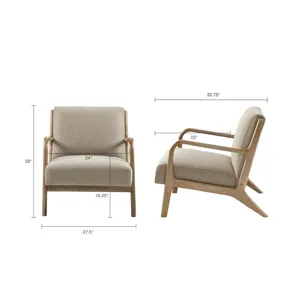 Novak Mid-Century Modern Accent Armchair - Taupe