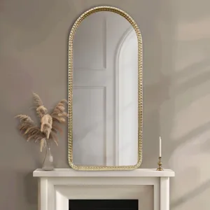 N/A Gold Metal Arch Wall Mirror - Gold