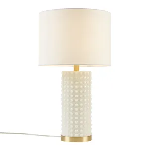 Grace Ivy Textured Dot Table Lamp - White/Gold