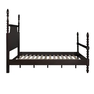 Beckett Queen Turned Wood Spindle Bed - Morocco Brown