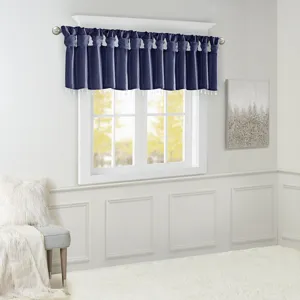 Madison Park Emilia Lightweight Faux Silk Valance With Beads