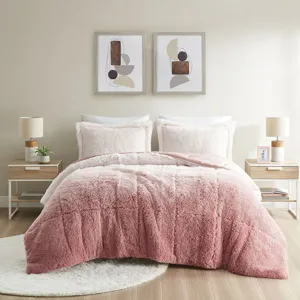 Intelligent Design Brielle Ombre Shaggy Long Fur Comforter Mini Set