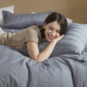 Super Listing Logan Striped Reversible Pintuck Pleated Comforter Set