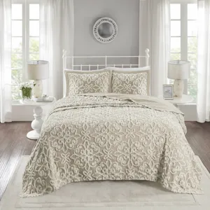 Madison Park Sabrina 3 Piece Tufted Cotton Chenille Bedspread Set