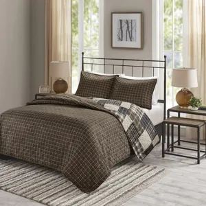 Madison Park Timber 3 Piece Reversible Printed Quilt Set