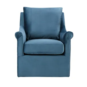 Deanna Upholstered Swivel Accent Chair - Blue