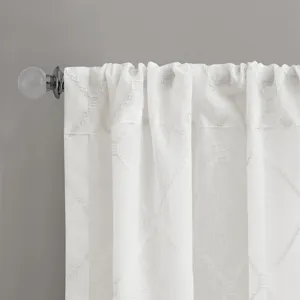 Madison Park Irina Diamond Sheer Window Curtain Panel