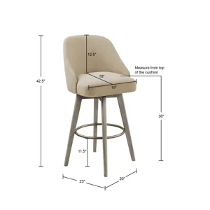 Pearce Bar Stool with Swivel Seat - Sand