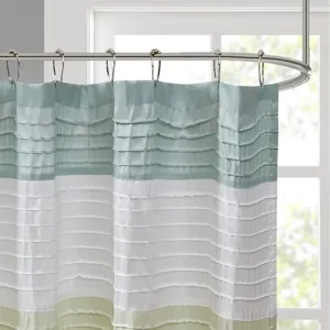 Amherst Faux Silk Shower Curtain - Green