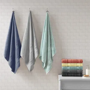 Madison Park Essentials Adrien Super Soft Cotton Quick Dry Bath Towel 6 Piece Set