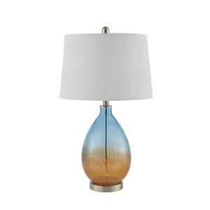 Cortina Ombre Glass Table Lamp, Set of 2 - Blue