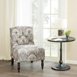 Lola Tufted Armless Chair - Taupe