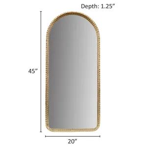 N/A Gold Metal Arch Wall Mirror - Gold