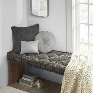 Intelligent Design Azza Poly Chenille Square Floor Pillow Cushion Compress Pack
