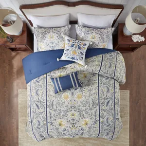 Harbor House Blue Livia 6 Piece Cotton Comforter Set