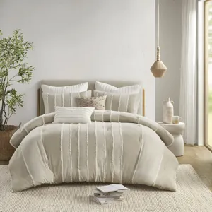 INK+IVY Shay 3 Piece Striped Cotton Comforter Set