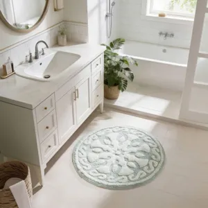 Madison Park Casablanca Medallion Cotton Tufted Bath Rug