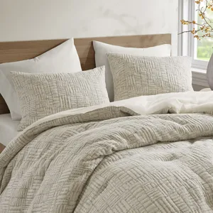 Harper Full/Queen Oversized Cotton Matelasse Comforter Set - Natural